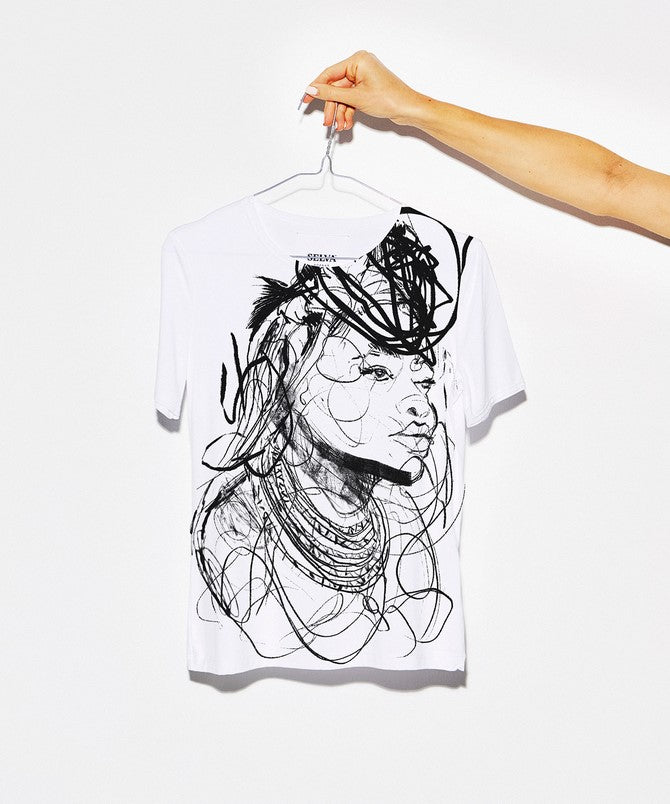 Himba sketch woman white