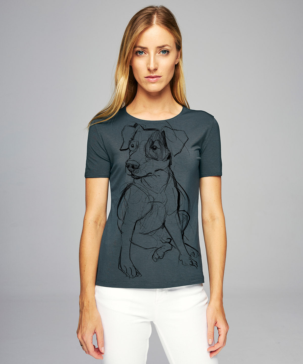 Parson Russell Terrier Women's Dark Cool Gray T-Shirt