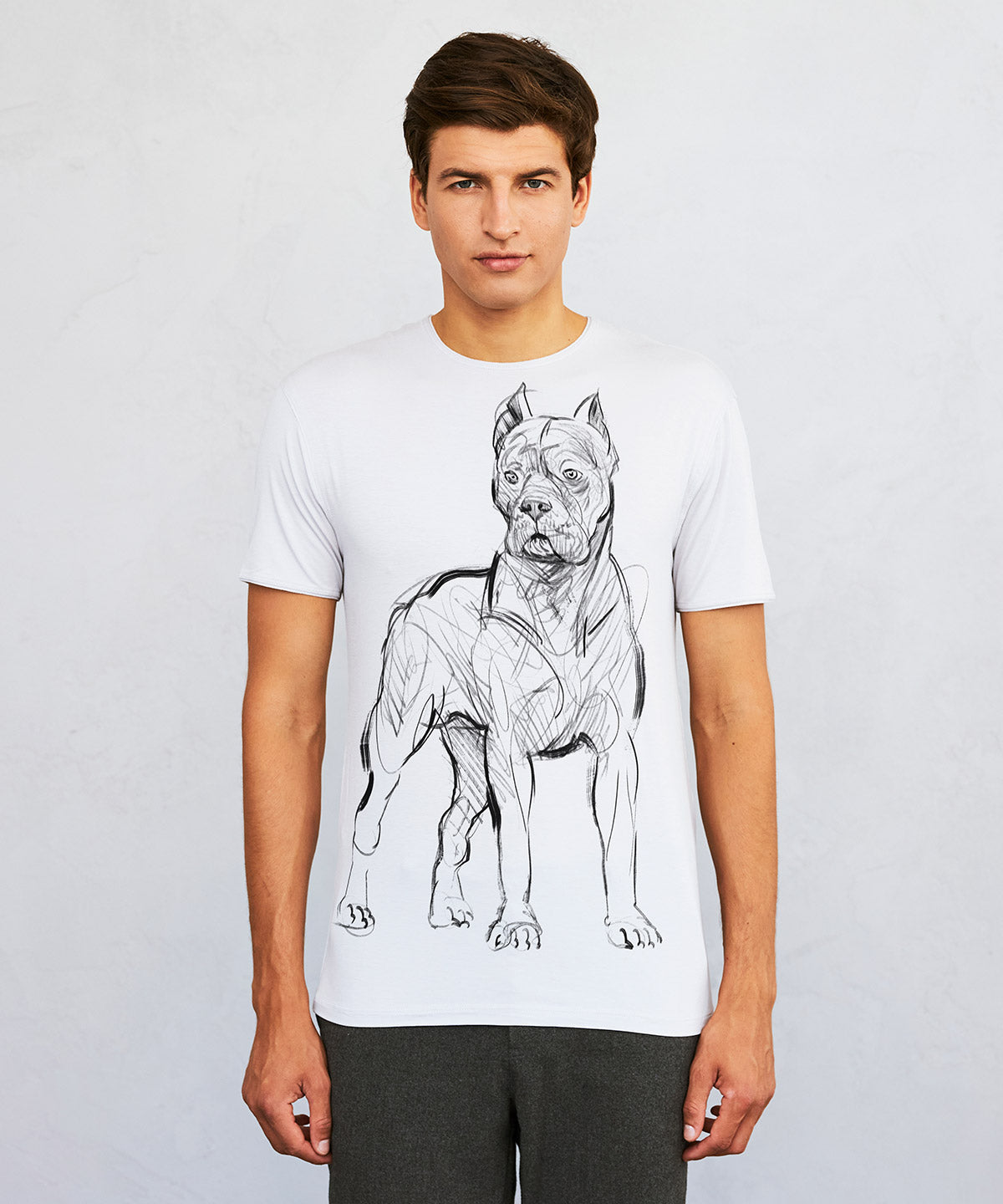 Koszulka męska - Cane Corso - biała