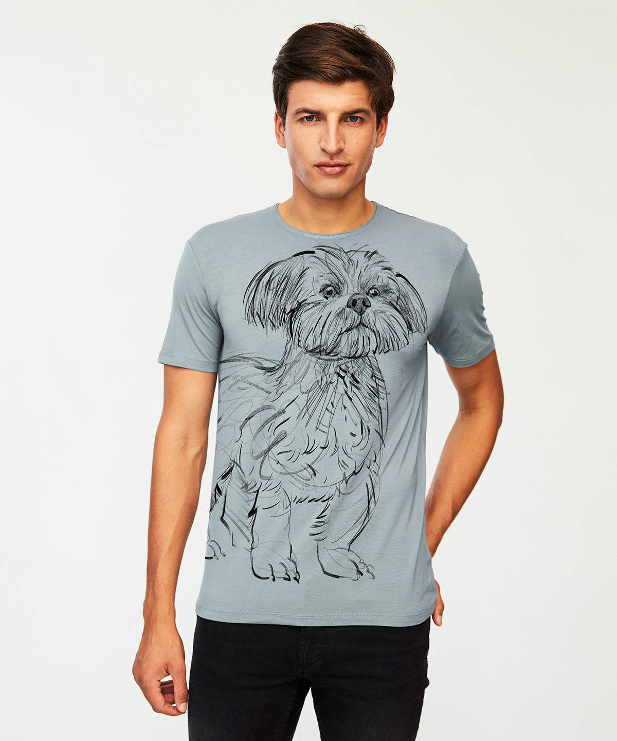 Koszulka męska - Shih tzu - No. 1 - Storm Cloud