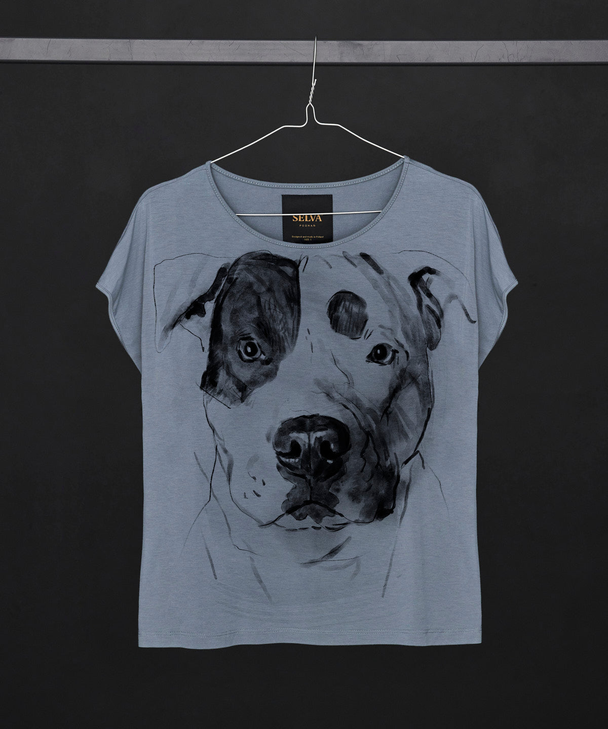 Koszulka damska - American Staffordshire Terrier - wzór 2 - Storm Cloud