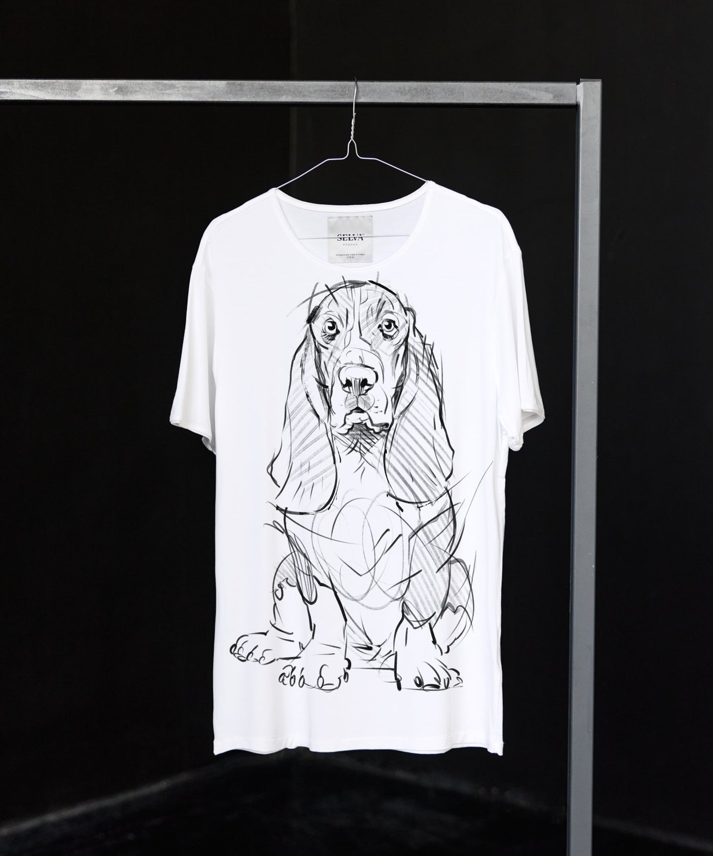 Koszulka męska - Basset Hound - wzór 4 - biała