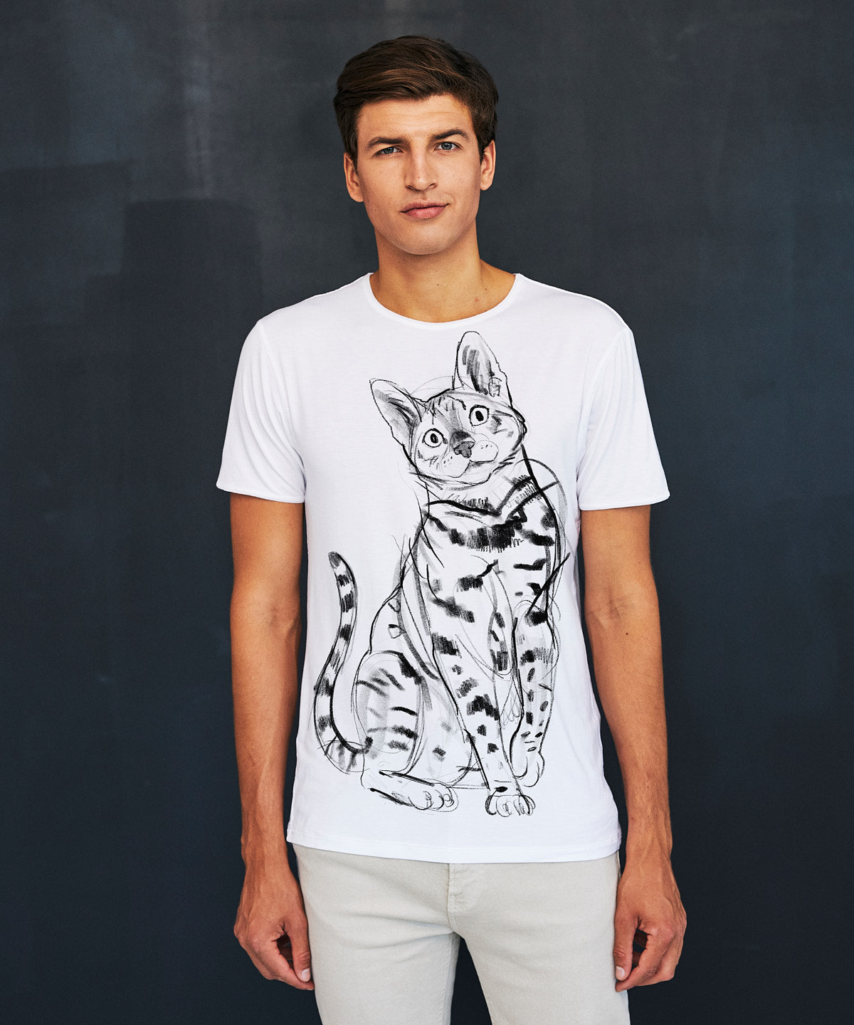Bengal Cat Men's White T-Shirt