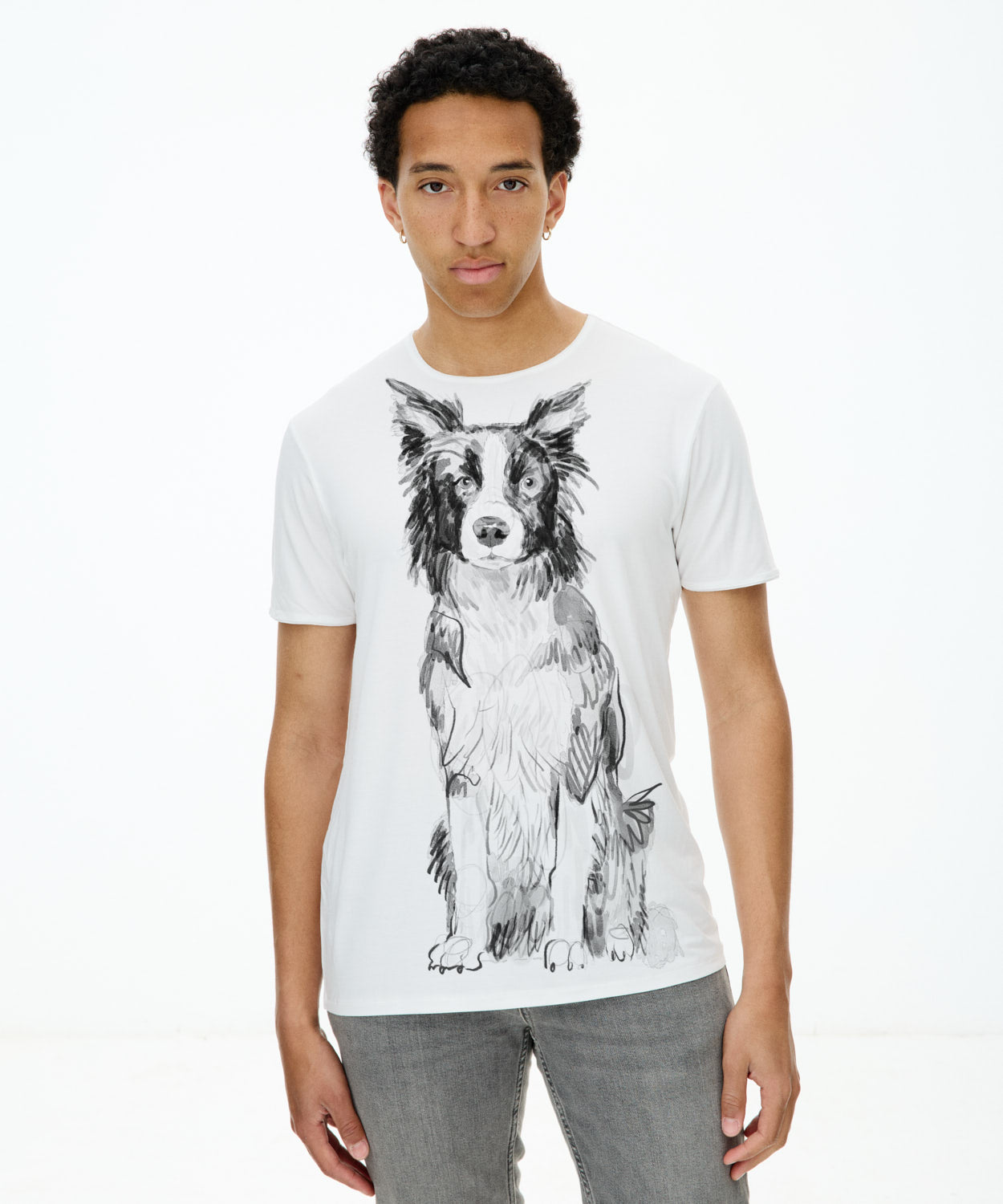 Koszulka męska - Border Collie No. 2 - biała