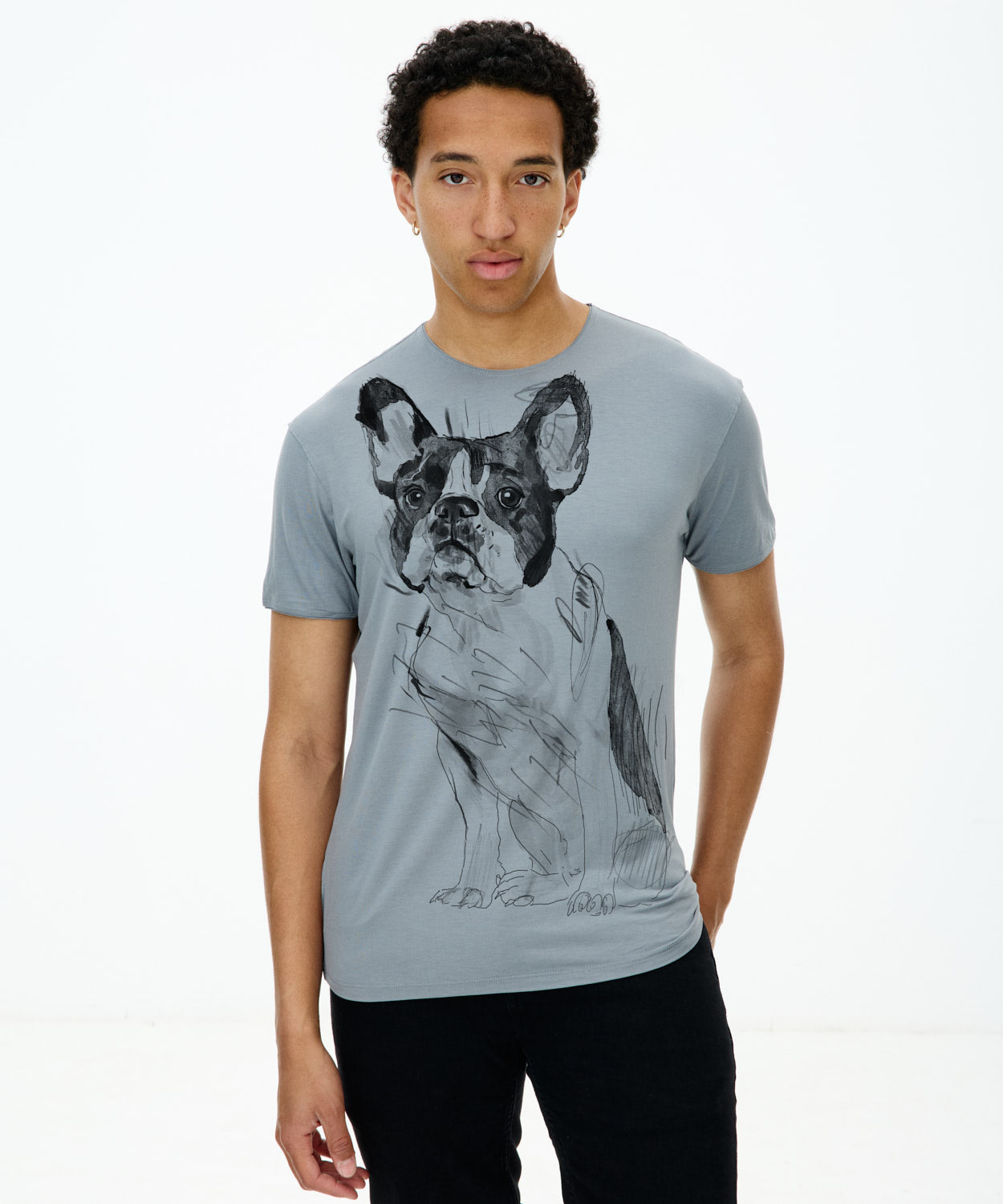 French Bulldog No. 4 Men's Storm cloud T-Shirt