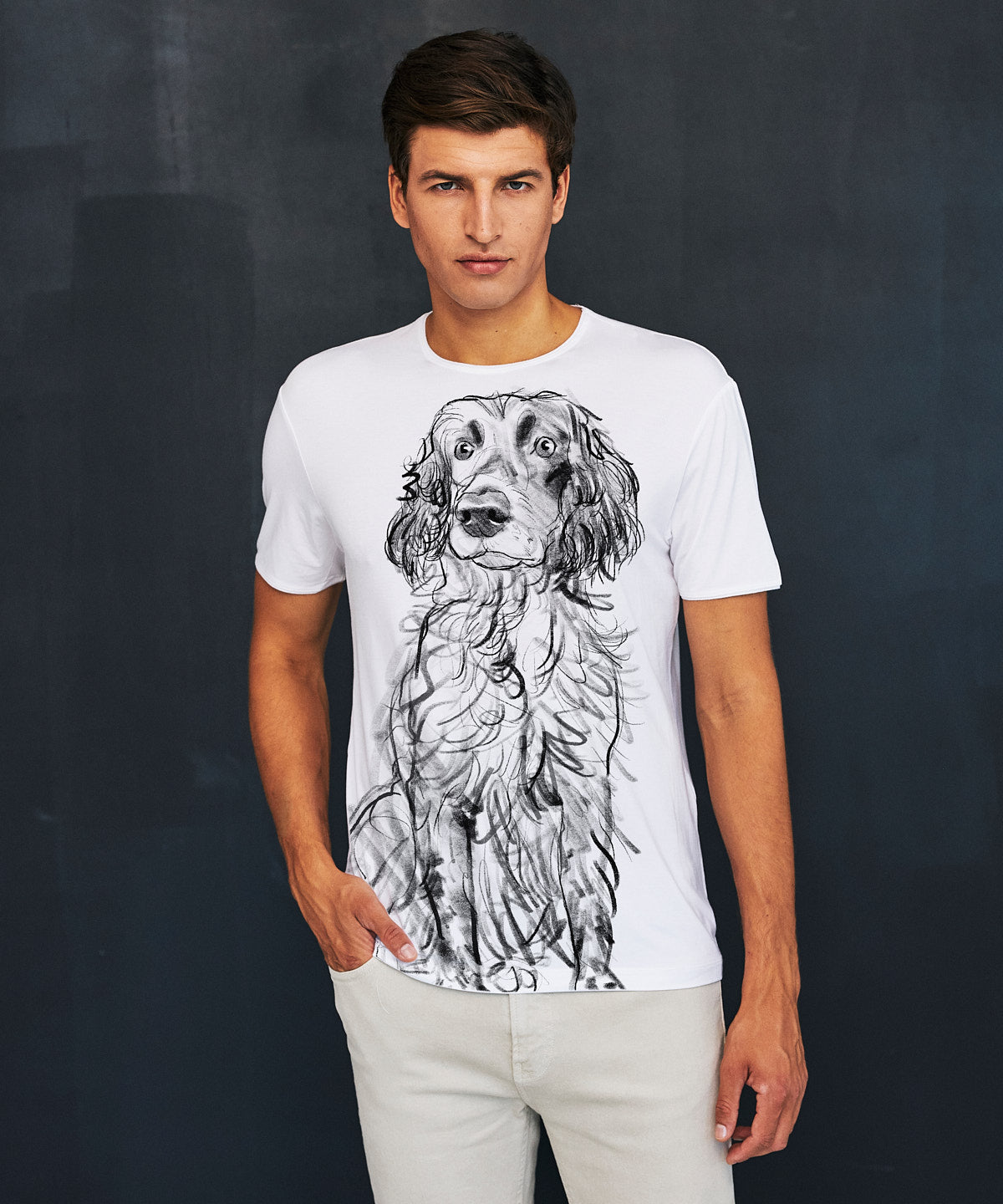 German Spaniel Men's White T-Shirt
