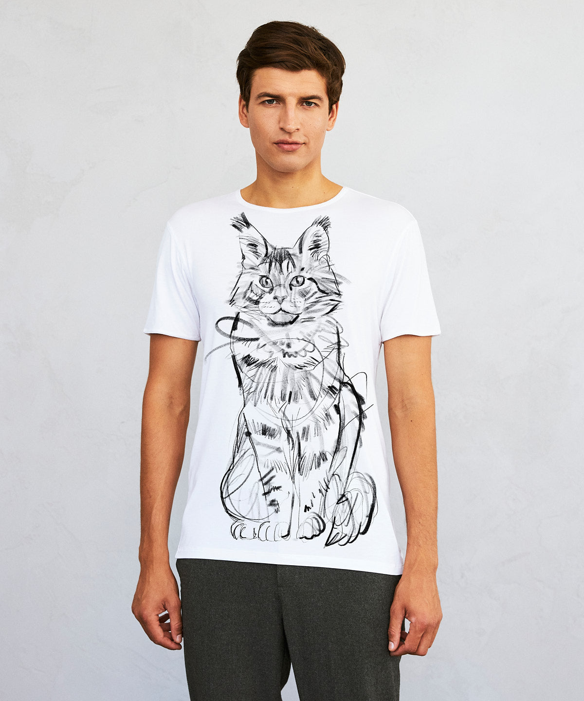 Maine Coon Men's White T-Shirt
