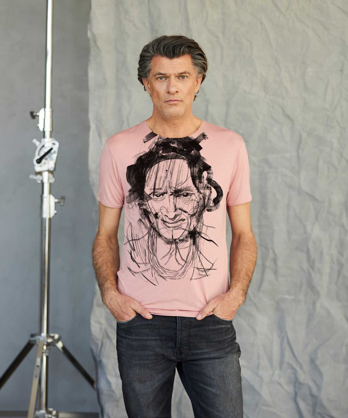 Mentawai portrait man light pink