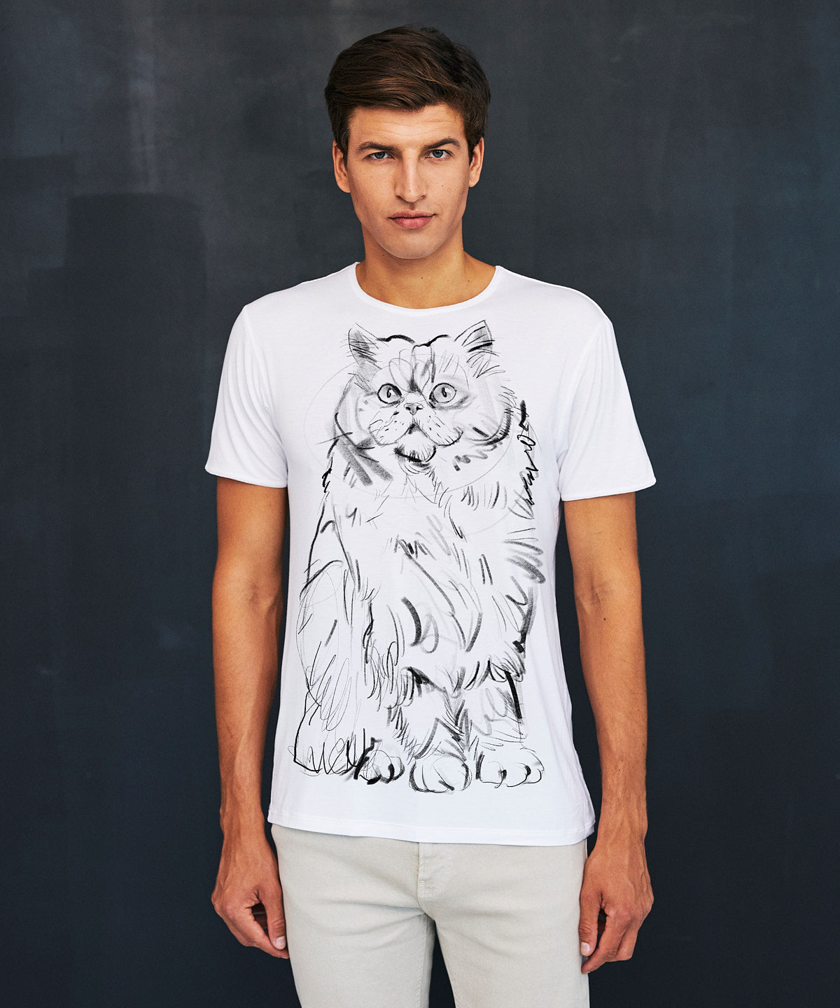 Persian Cat No. 2 Men's White T-Shirt