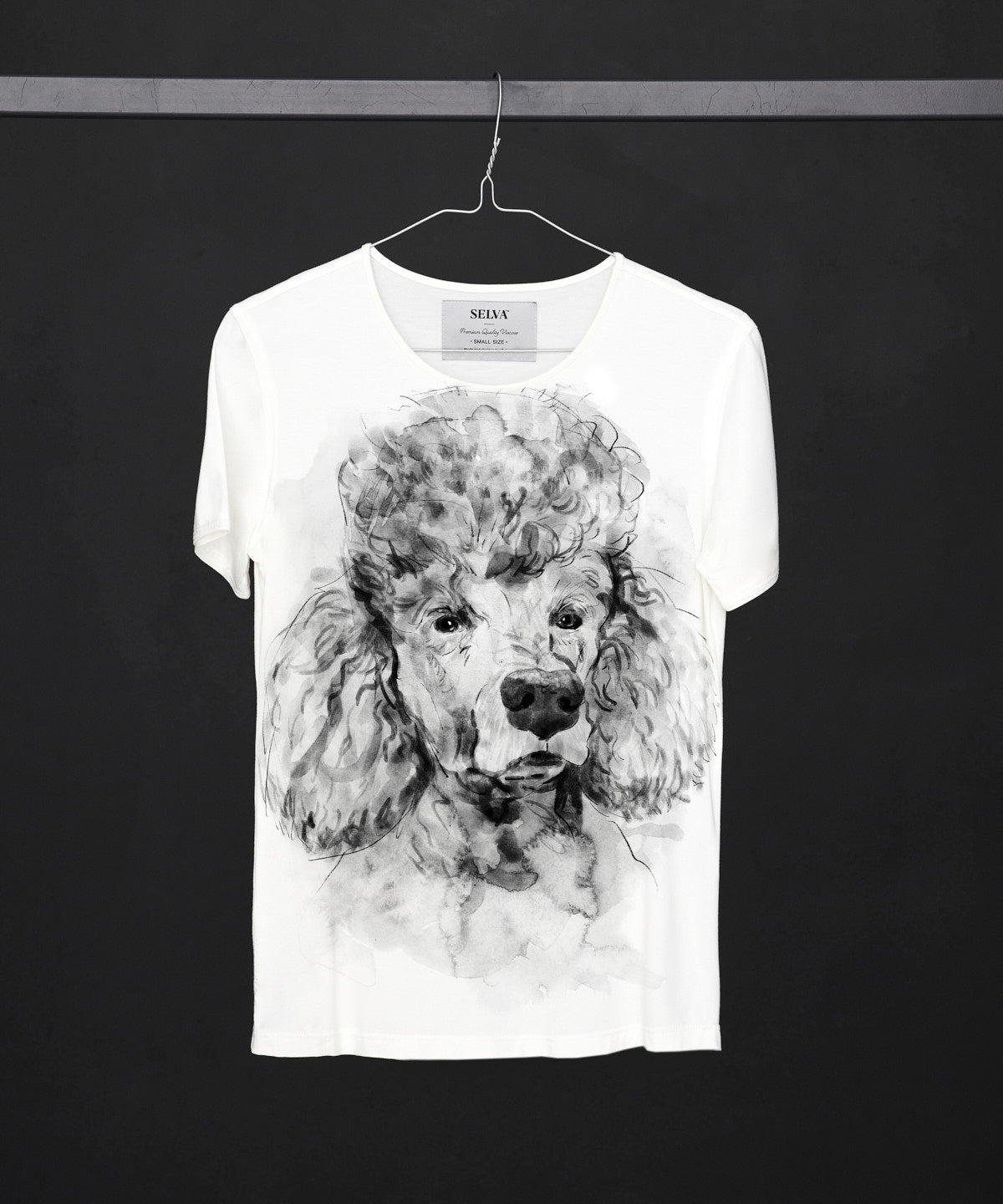 Koszulka damska - Poodle - No. 2 - Biała