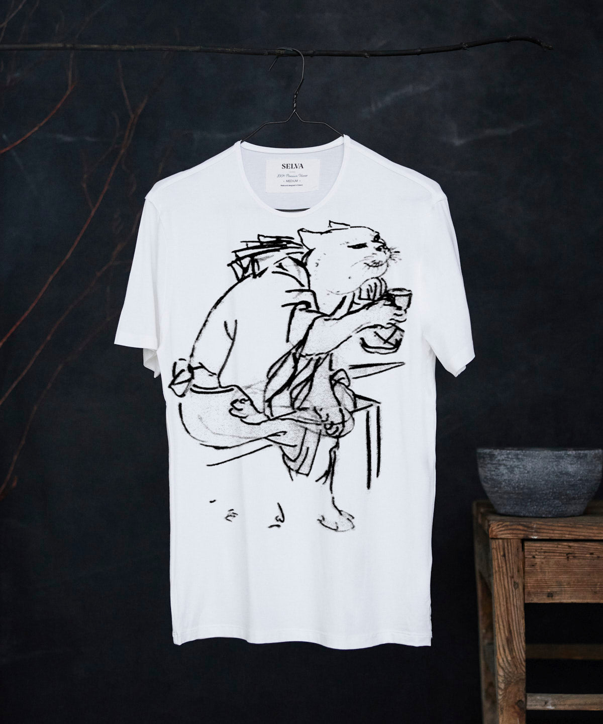 Unknown artist sketch no.55 white t-shirt man