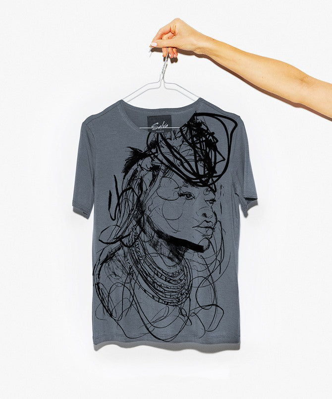 Himba sketch woman storm cloud