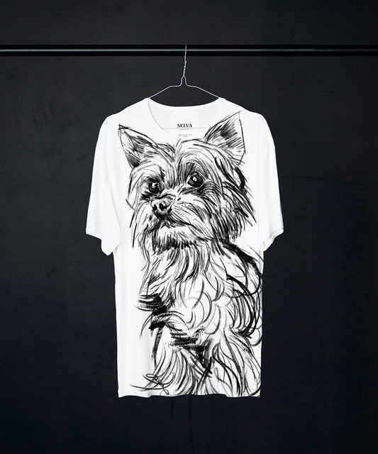 Koszulka męska - Yorkshire Terrier - wzór 1 - Biała