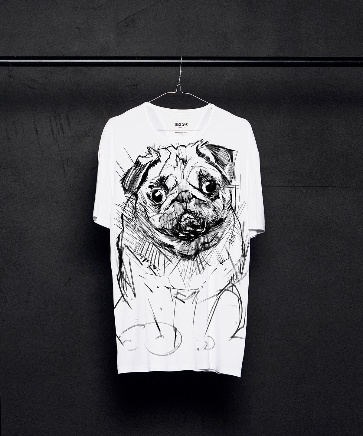 Koszulka męska - Mops - No.1 - Biała