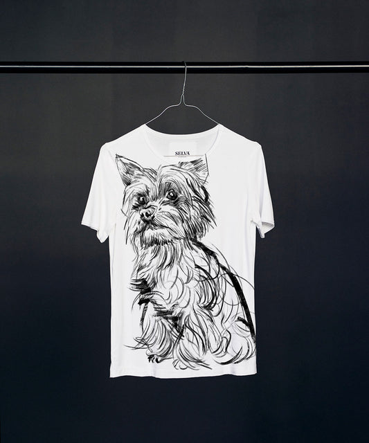 Koszulka damska - Yorkshire Terrier - wzór 1 - Biała