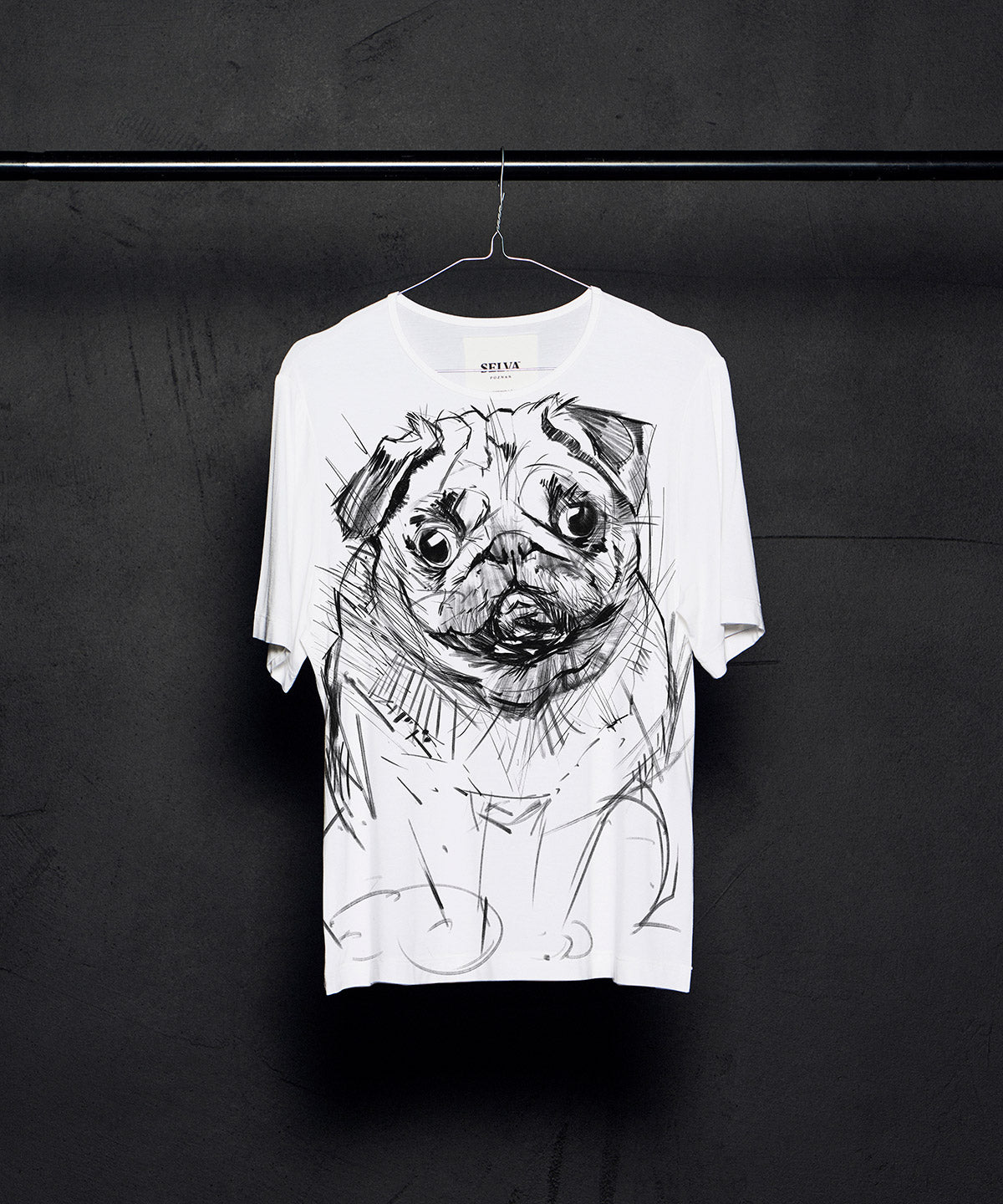 Koszulka damska - Mops - No.1 - Biała