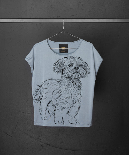 Koszulka damska - Shih tzu - No. 1- Storm Cloud