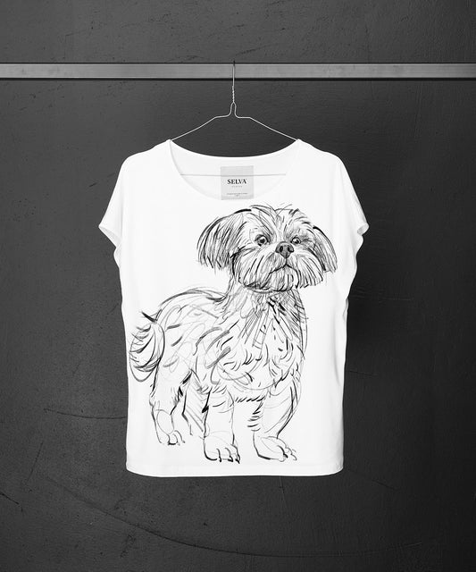 Koszulka damska - Shih tzu - No. 1 - Biała
