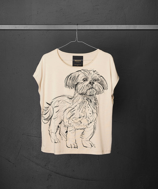 Koszulka damska - Shih tzu - No. 1- Hummus