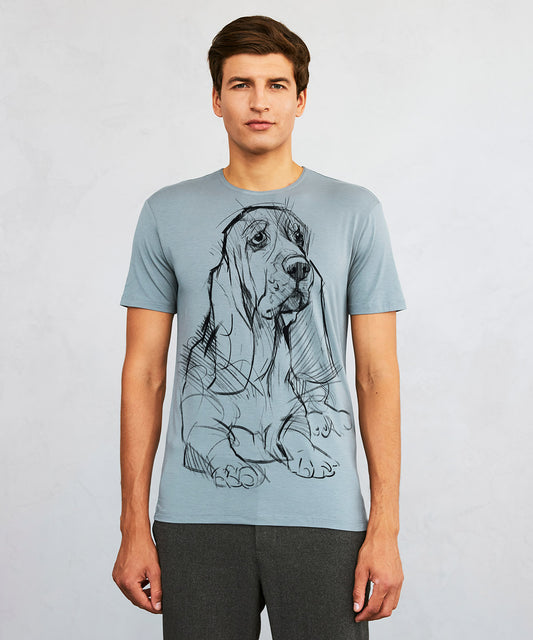 Koszulka męska - Basset Hound - wzór 1 - Storm Cloud
