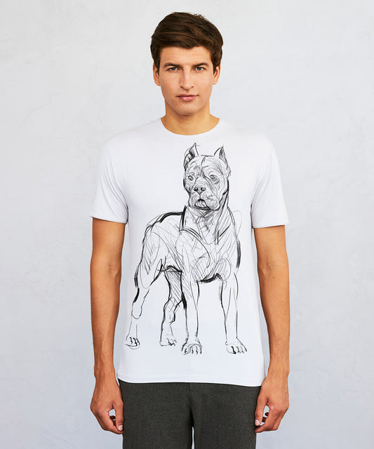 Koszulka męska - Cane Corso - biała