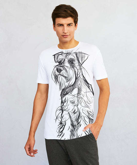 Miniature Schnauzer Men's White T-Shirt