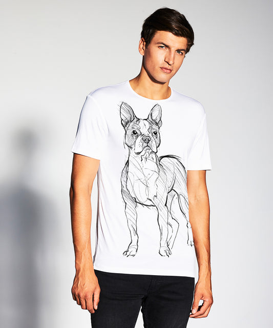 Koszulka męska - Boston Terrier No. 1 - biała