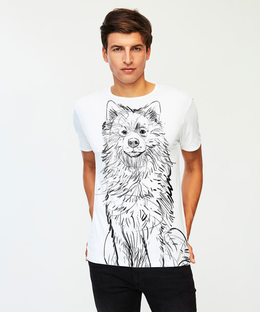 Koszulka męska - Samojed - No. 1 - Biała