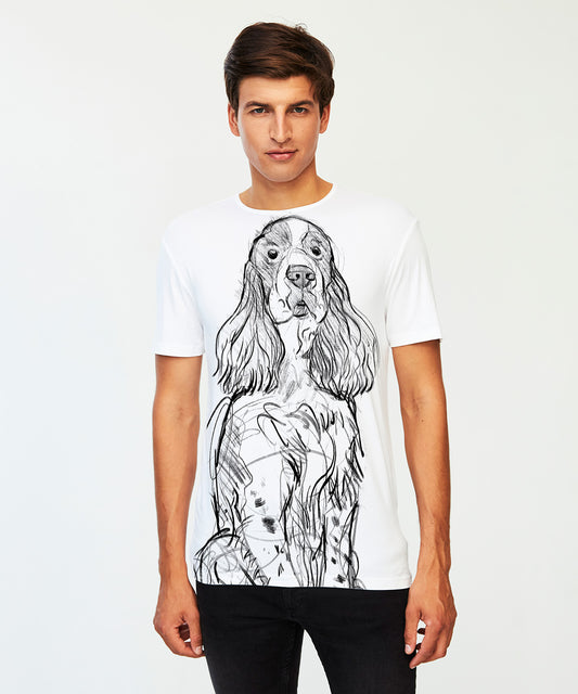 Koszulka męska - Springer Spaniel Angielski - No. 1 - Biała