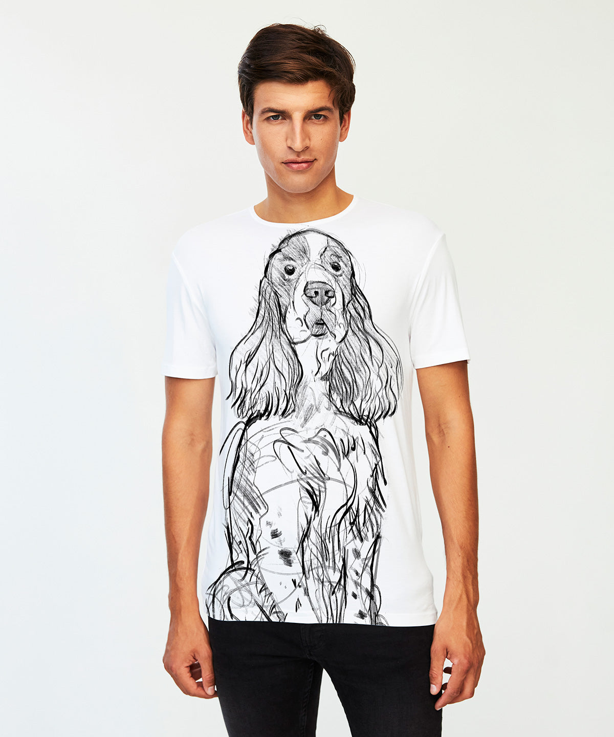 Koszulka męska - Springer Spaniel Angielski - No. 1 - Biała