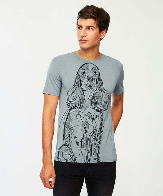 Koszulka męska - Springer Spaniel Angielski - No. 1 - Storm Cloud