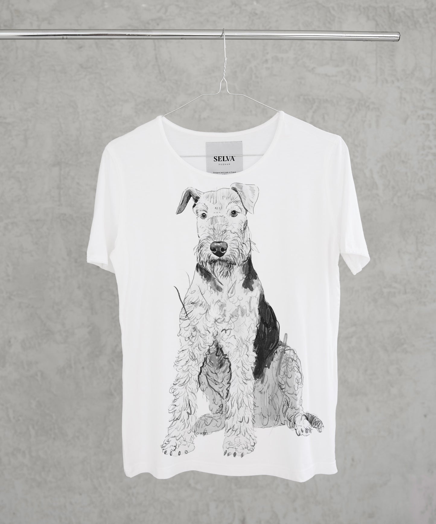 Koszulka damska - Airedale Terrier - wzór 2 - biała