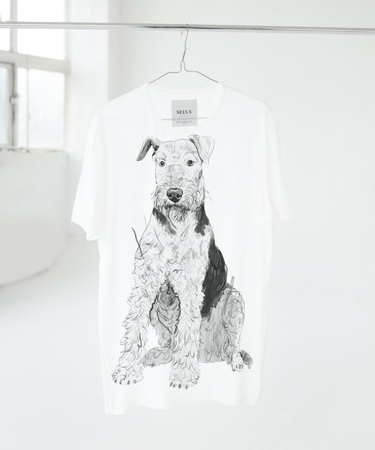 Koszulka męska - Airedale Terrier - wzór 2 - biała