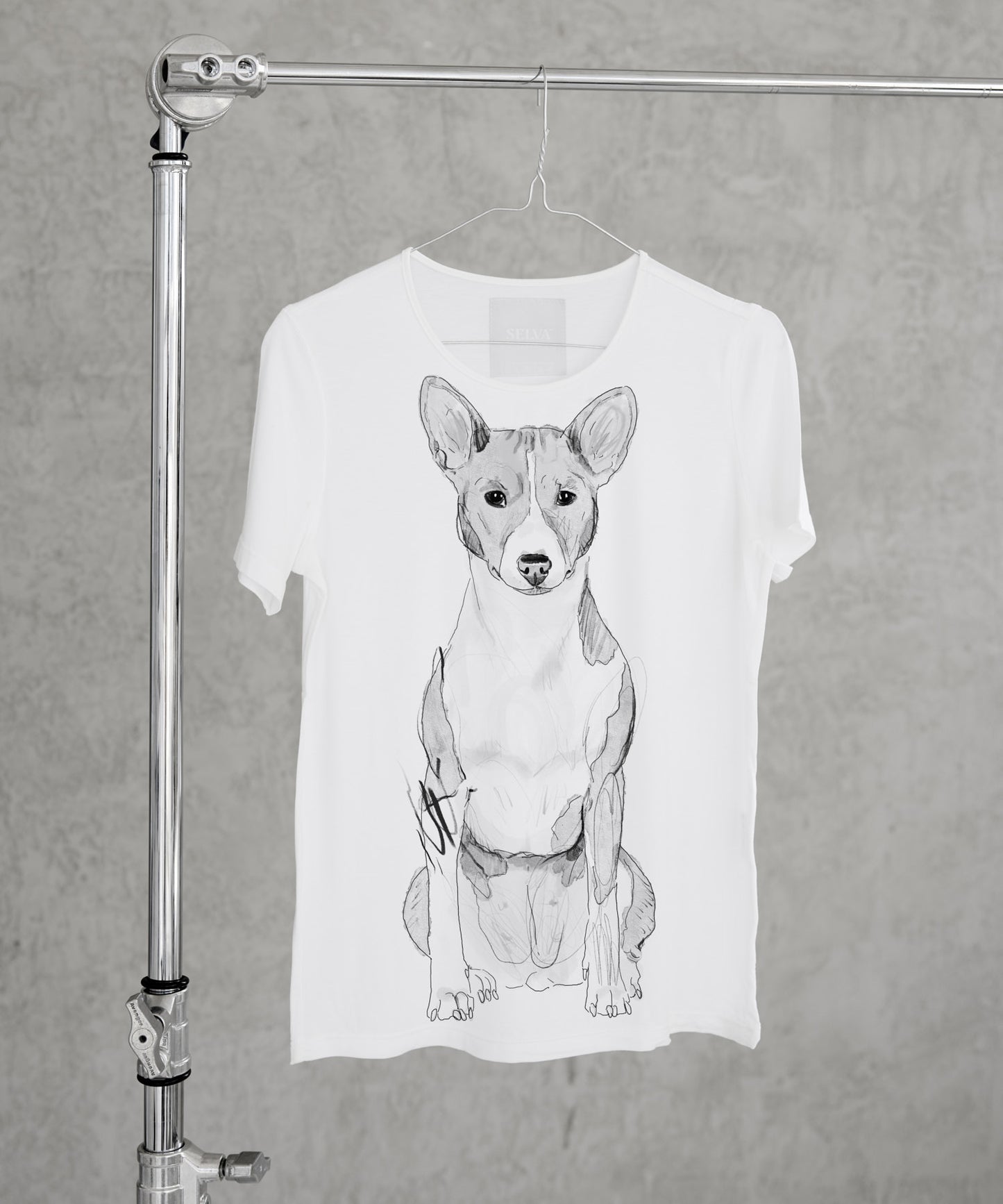 Koszulka damska - Basenji - wzór 2 - biała