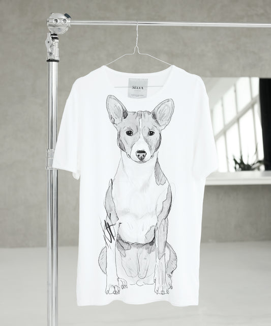 Koszulka męska - Basenji - wzór 2 - biała