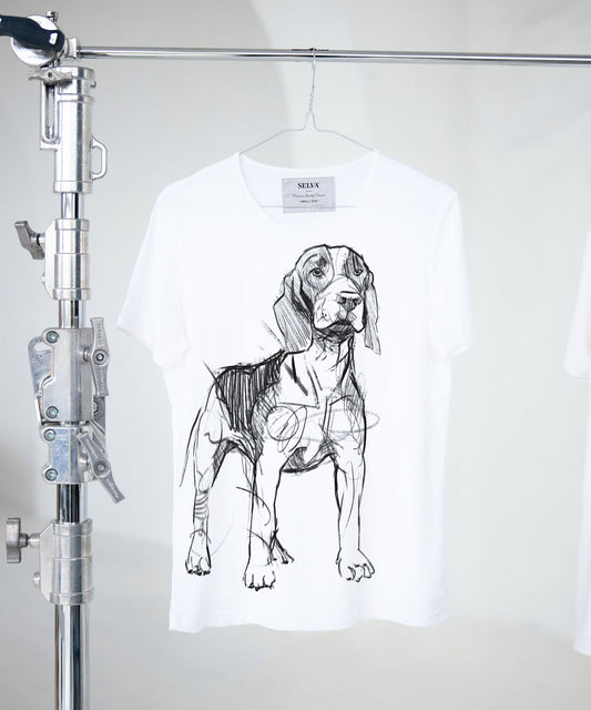 Koszulka damska - Beagle - biała