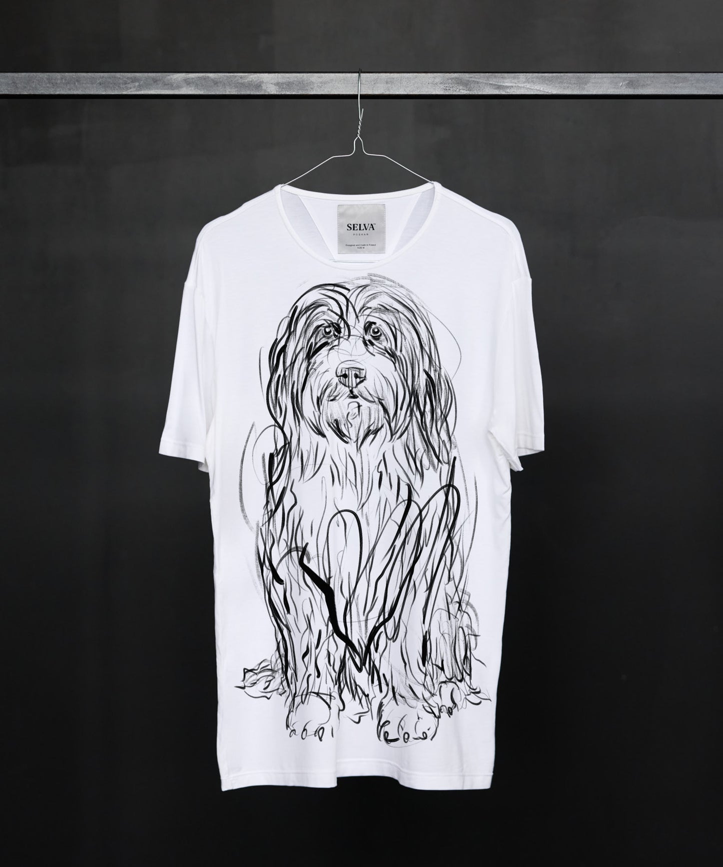 Koszulka męska - Bearded Collie - biała
