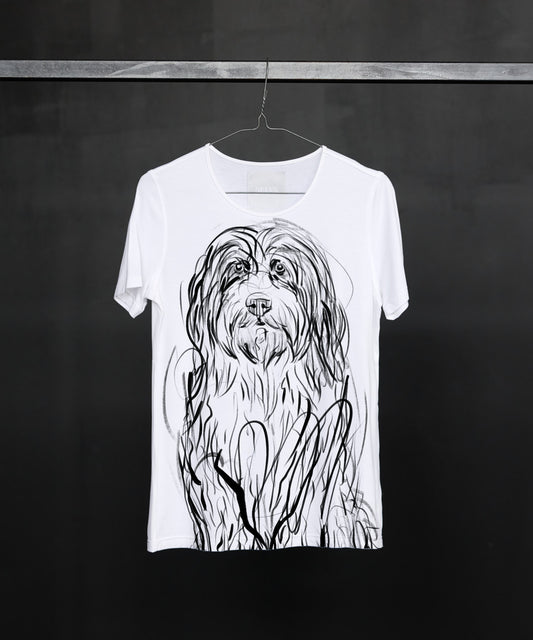 Koszulka damska - Bearded Collie - biała