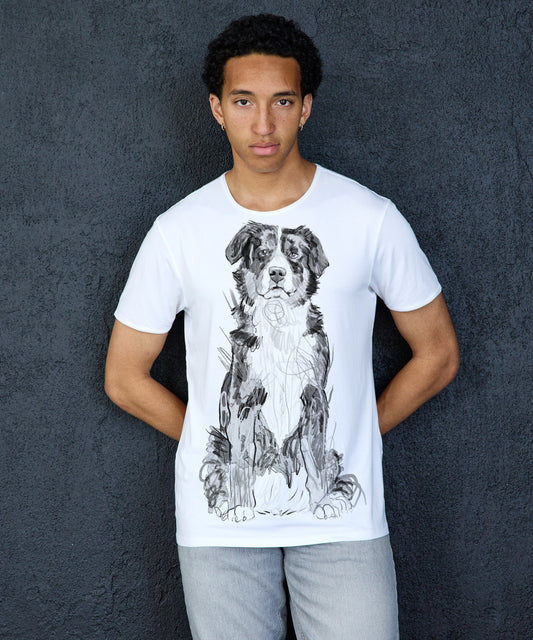 Koszulka męska - Bernese Mountain Dog No. 3 - biała