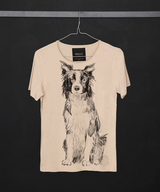 Koszulka damska - Border Collie No. 2 - Hummus