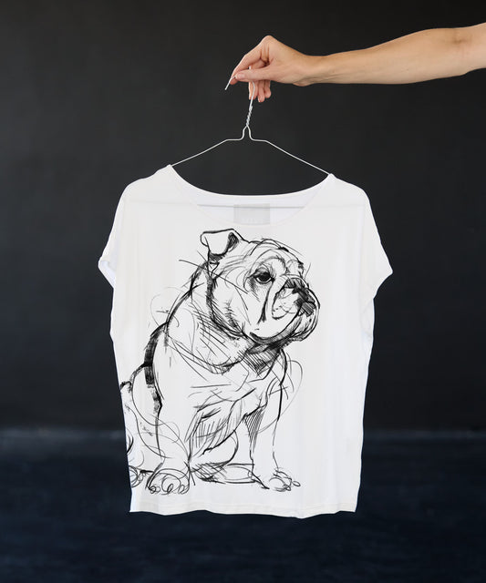 Bulldog Women's White T-Shirt