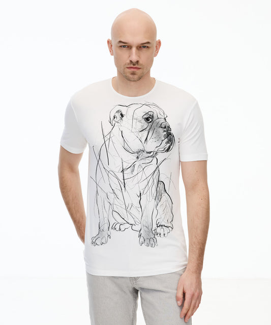 Koszulka męska - Buldog angielski No. 2 - Biała (Kopia)