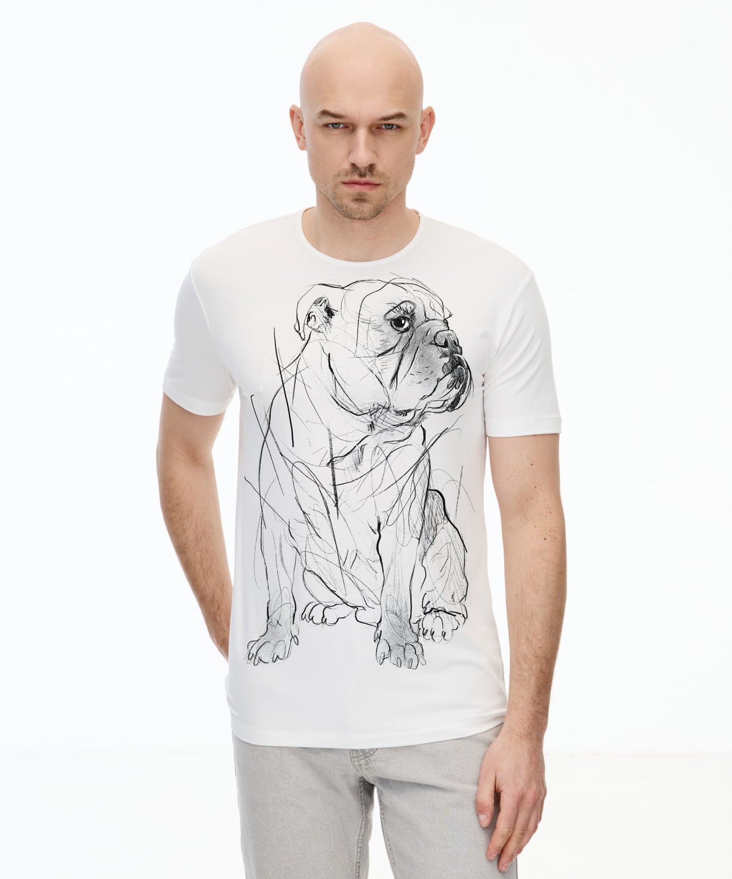 Koszulka męska - Buldog angielski No. 2 - Biała