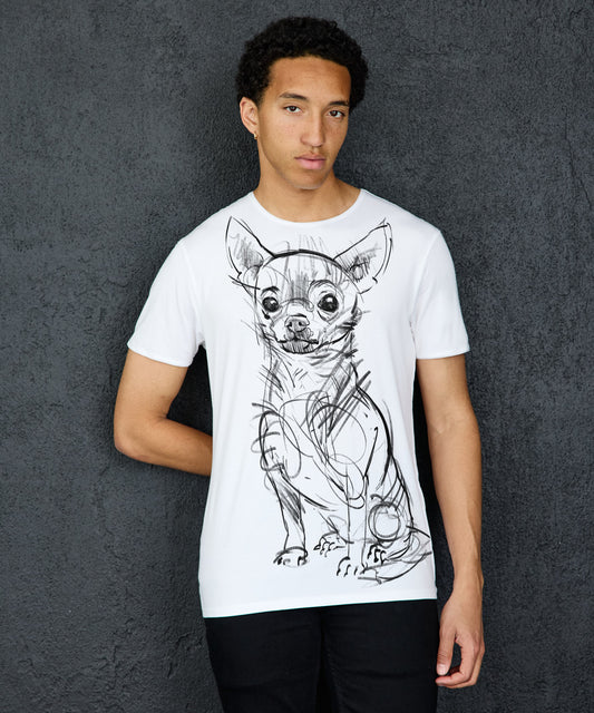 Chihuahua No. 2  Men's White T-Shirt