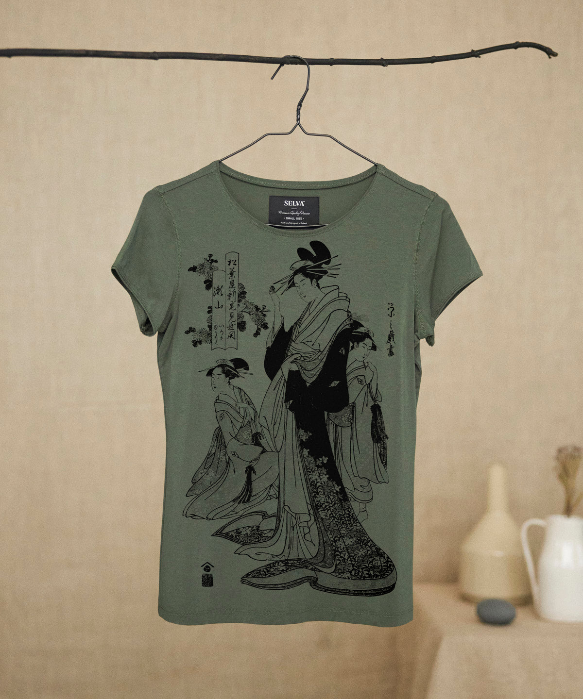 Koszulka damska - Chobunsai Eishi No. 65 - khaki
