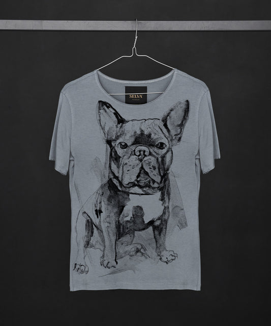 Koszulka damska - French Bulldog No. 5 -Storm cloud