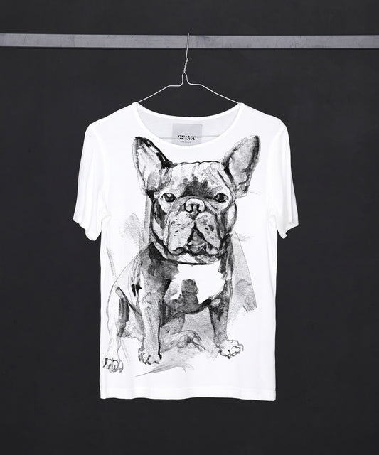 Koszulka damska - French Bulldog No. 5 - biała