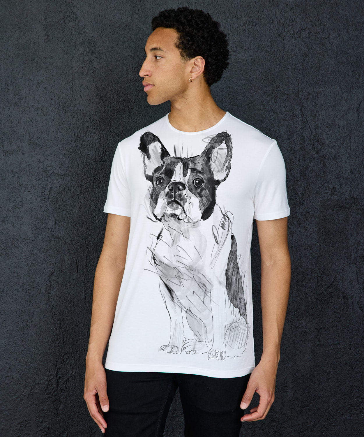 French Bulldog No. 4 Men's White T-Shirt