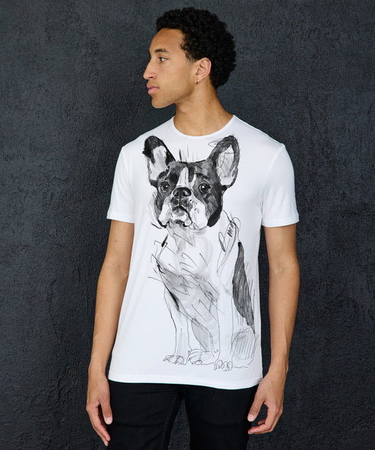 French Bulldog No. 4 Men's White T-Shirt