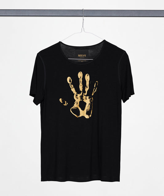 Gold Mursi Handprint Woman